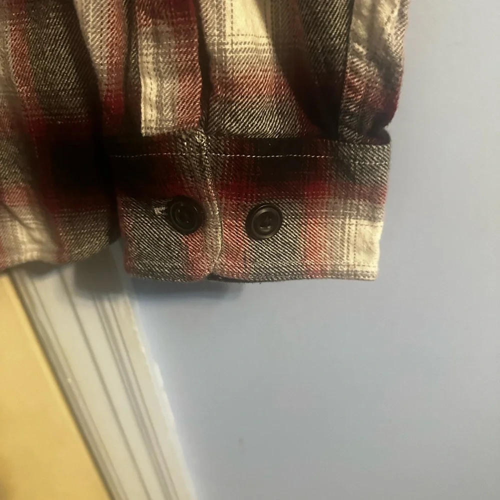 Coleman Red and Black Plaid Casual Button Down Shirt - Picture 4 of 5
